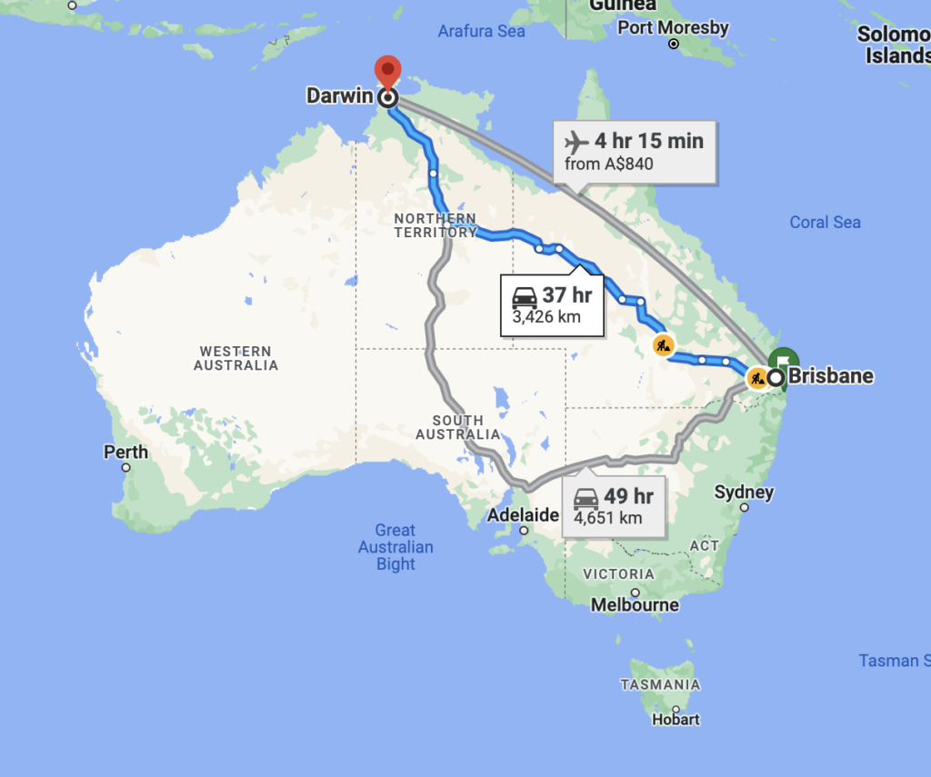 Brisbane to Darwin