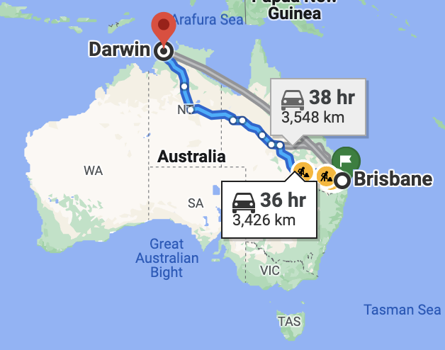 machinery transport from Brisbane to Darwin 